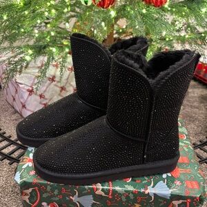 INC International Concepts Adrief Black Bling Booties